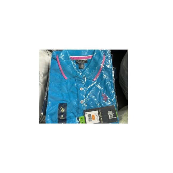 U.S. Polo Assn. Women's Tipped Solid Polo Shirt - Color Downtown Blue - Size S - Picture 5 of 5